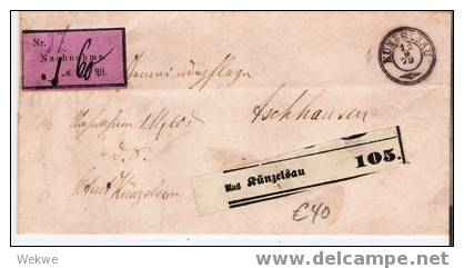 Wtb038/ WÜRTTEMBERG -  Künzelsau 12 9. 1879,  Als Nachnahme Und Paketbegleitbrief Nach Schoenthal - Brieven En Documenten