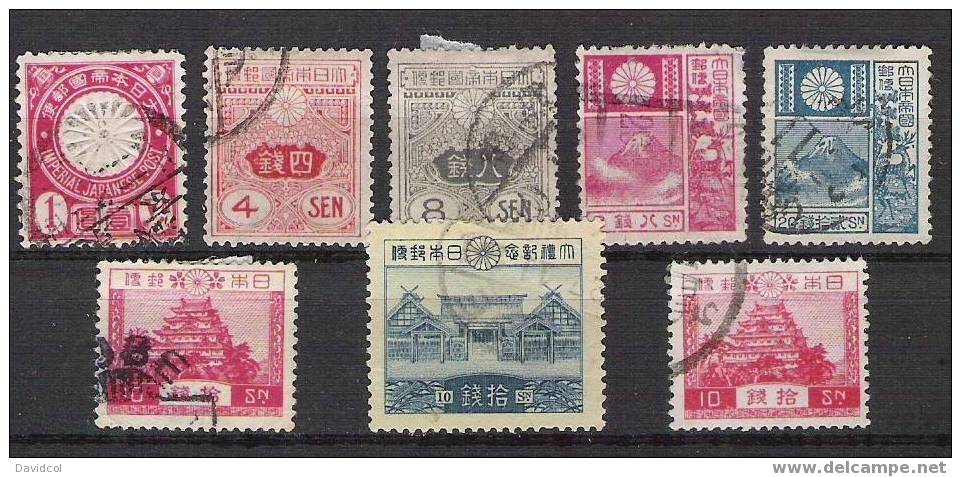 Q032.-.JAPAN  /  JAPON, NICE LOT OF EARLIES STAMPS USED. SCOTT # 84 // 205 .SCV US$74.00 - Oblitérés