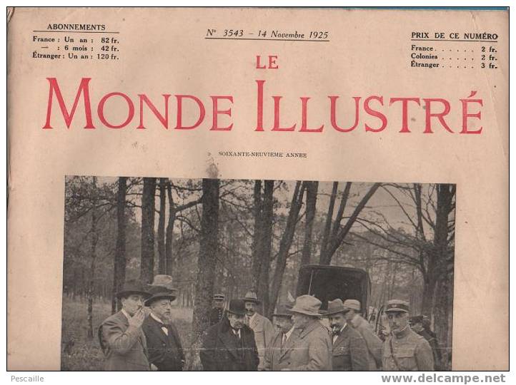 LE MONDE ILLUSTRE 1925 - PAINLEVE - FASCISME MUSSOLINI - GRIBICHE DE JACQUES FEYDER - THEATRE - SPORT - CYCLISME - BOXE - Testi Generali