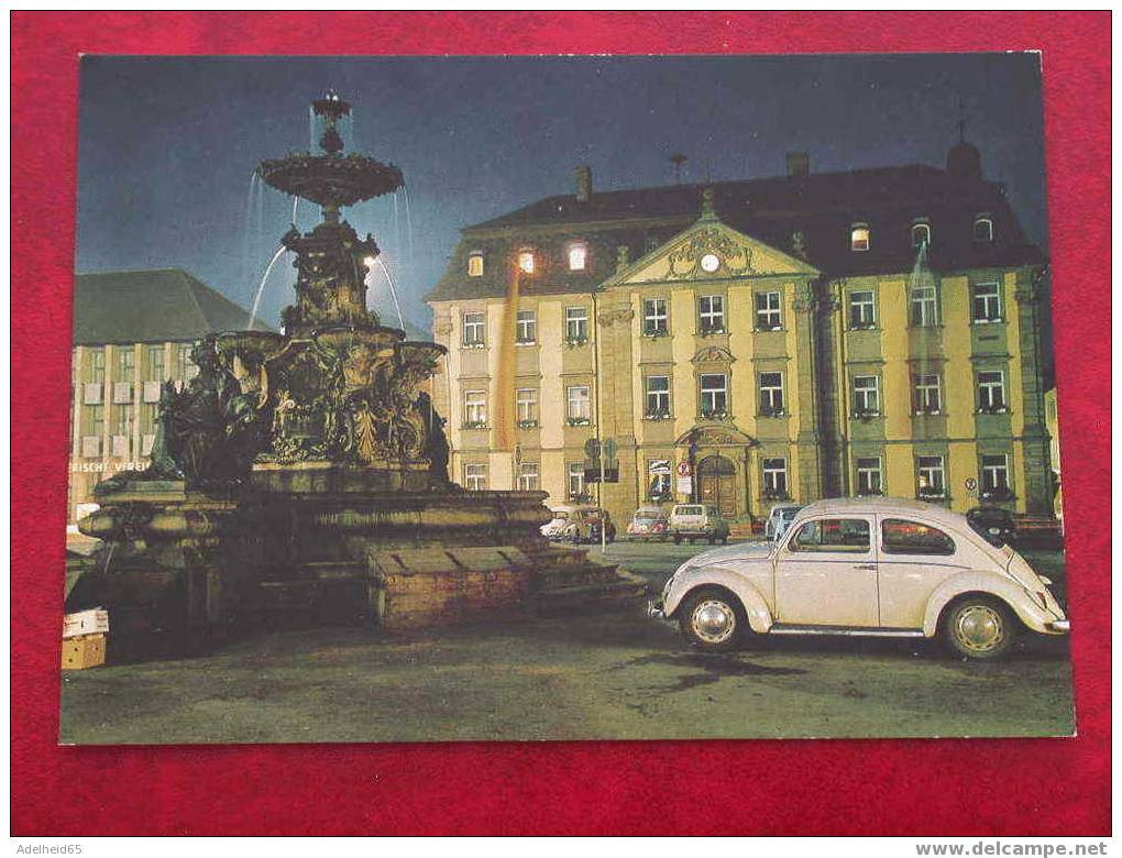 Rathaus Und Marktplatz Bei Nacht, Erlangen, Käfer, Coccinelle, Kever, Beetle - Erlangen