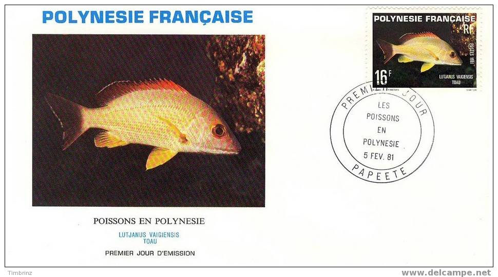 POLYNESIE 1981 - Yv. 161 Obl. 1er Jour / FDC -   Poisson Lutjanus Vaigiensis Toau  ..Réf.POJ10035 - FDC