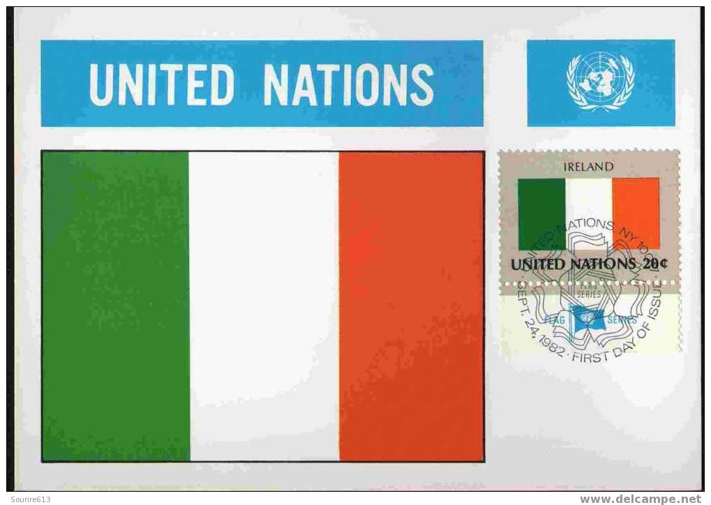 CPJ Nations Unies 1982 Drapeaux Irlande - Covers