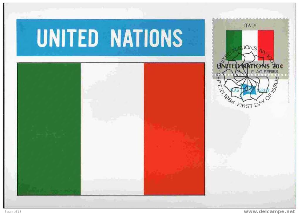 CPJ Nations Unies 1984 Drapeaux Italie - Enveloppes