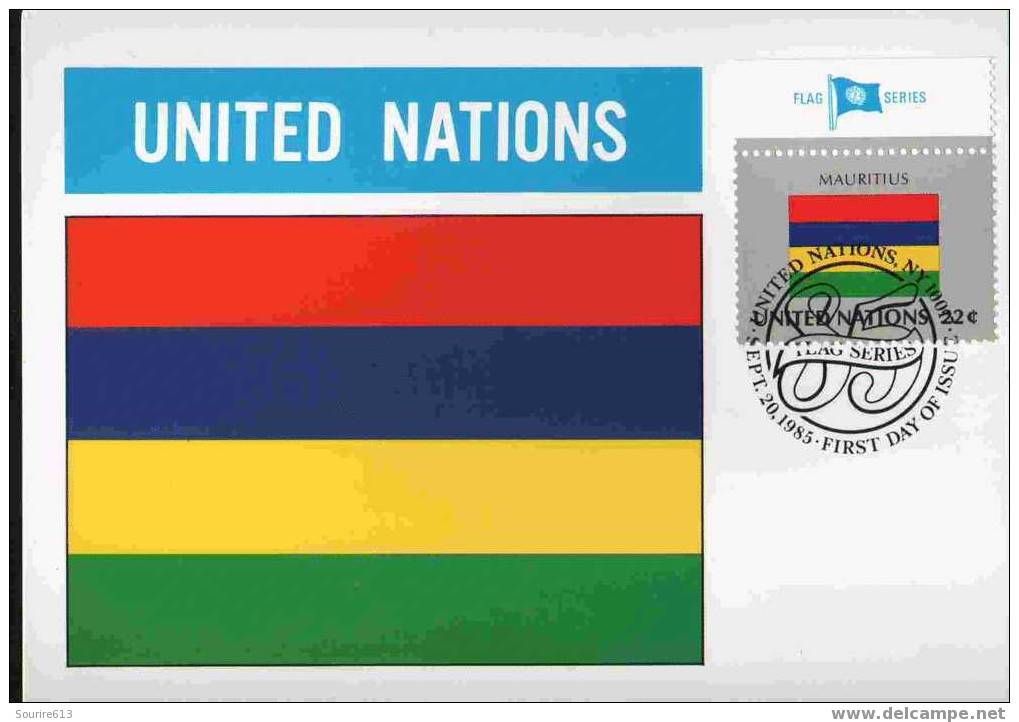 CPJ Nations Unies 1985 Drapeaux Mauritius - Covers