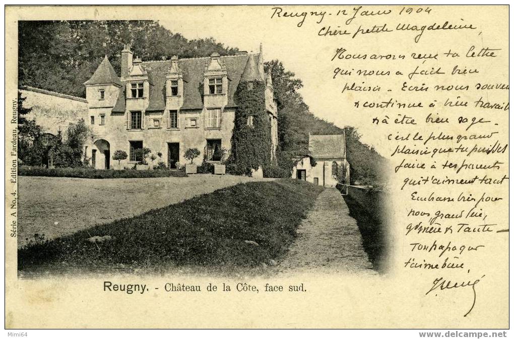 37 .  REUGNY .  CHATEAU DE LA COTE , FACE SUD . - Reugny