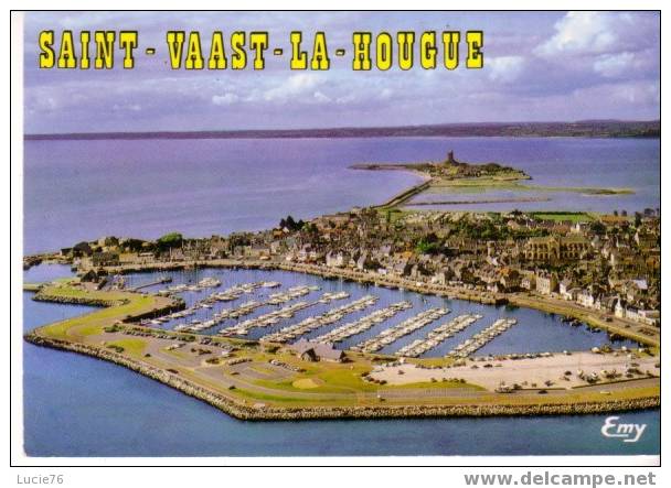 SAINT VAAST LA HOUGUE -  Vue Aérienne Du Port Et Du Fort De La Hougue - Saint Vaast La Hougue