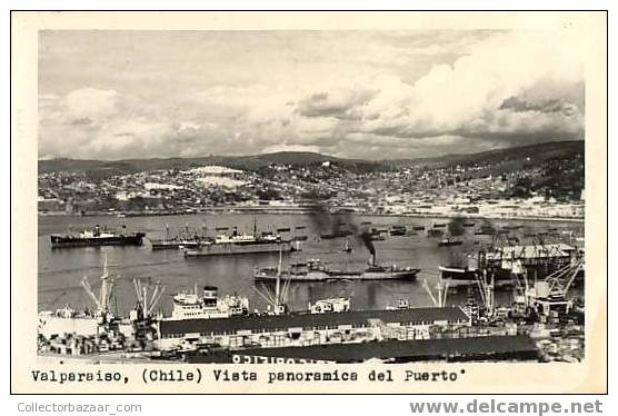 Chile Valparaìso POSTCARD Ca 1930 PHOTO Vista Panoràmica Del Puerto - Chile