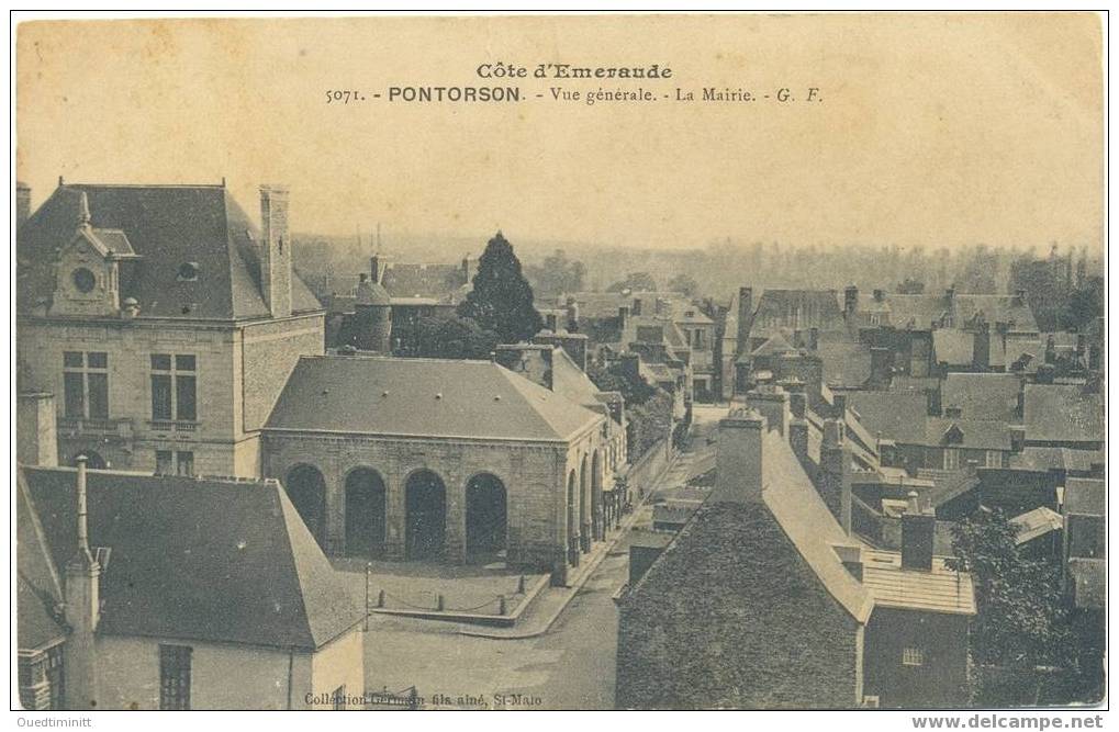 Pontorson.Vue Gnale.La Mairie. - Pontorson