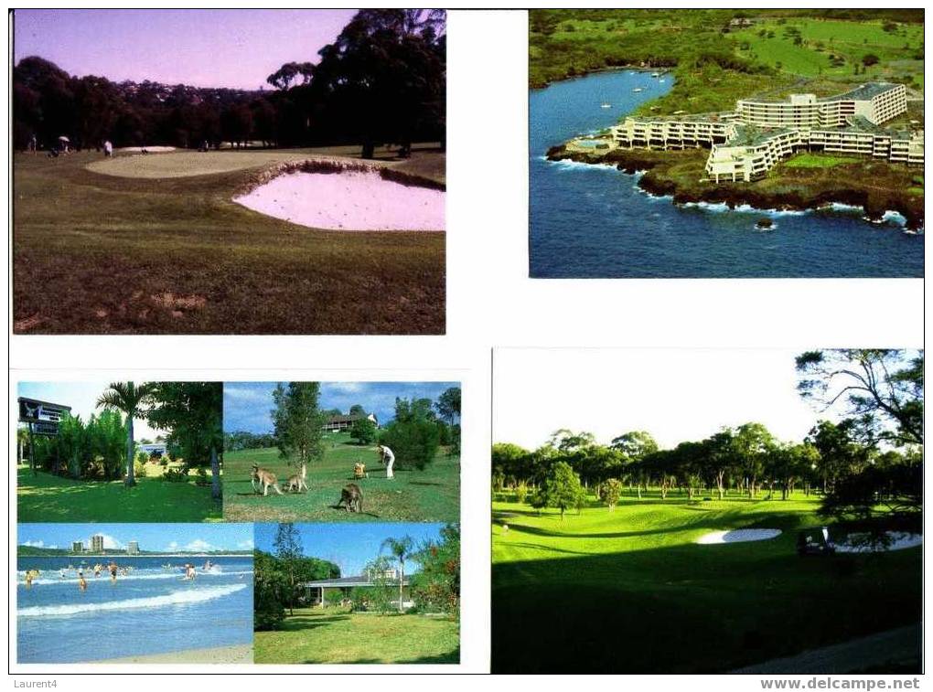 4 Carte De Golf / 4 Golf Postcard - Golf