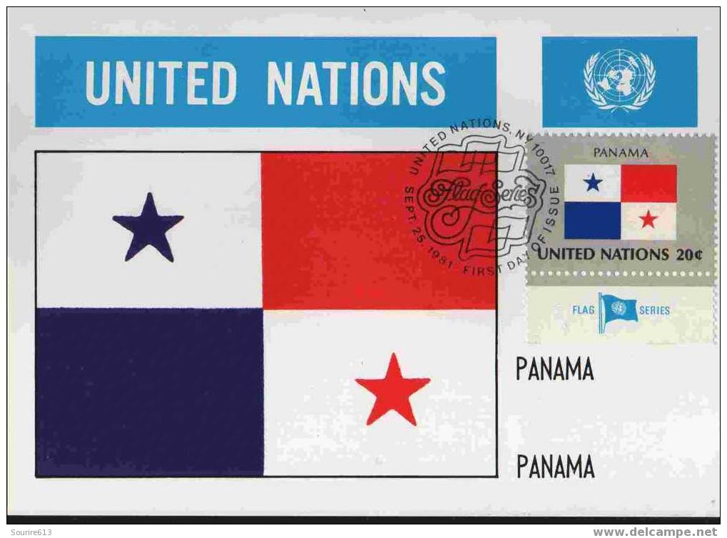CPJ Nations Unies 1981 Drapeaux Panama - Enveloppes