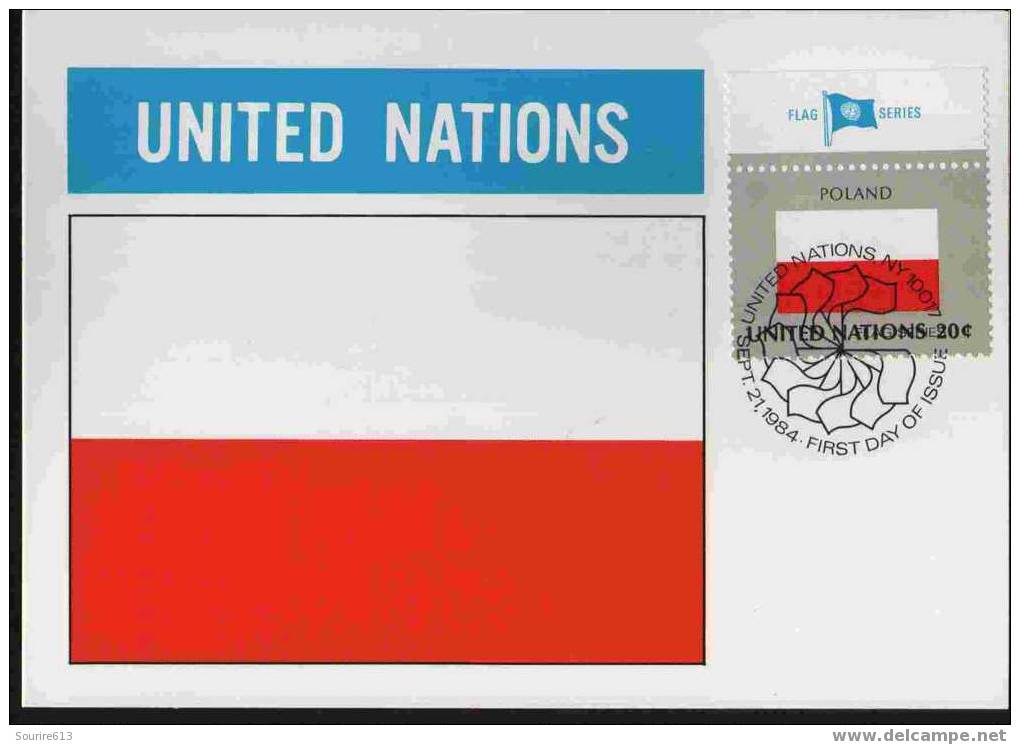 CPJ Nations Unies 1984 Drapeaux Pologne - Briefe