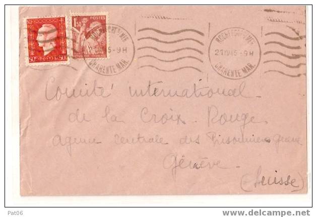 CHARENTE Mme  (17) ROCHEFORT SUR MER 5° + 3° EMISSION PROVISOIRE  LIBERATION - 1944-45 Marianne (Dulac)