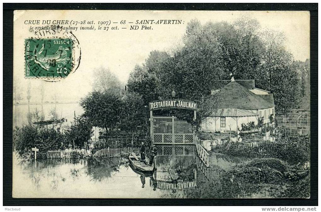 37 - SAINT AVERTIN - Crue Du Cher (27-28 Oct. 1907) Le Restaurant JAULNAY Inondé Le 27 Oct. - Saint-Avertin