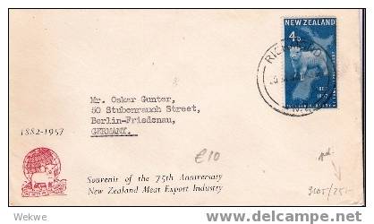 NZ006/ 1957, Fleischexport  (LAMB) ,  FDC - Lettres & Documents