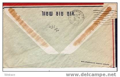 NZ030/ 1940, NZ-USA, Air Service. 4 Sh Frankatur. - Lettres & Documents