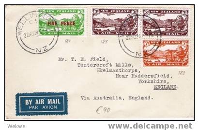 NZ034/ 1934, Luftpost Nach England. Schöne Frankatur. - Lettres & Documents