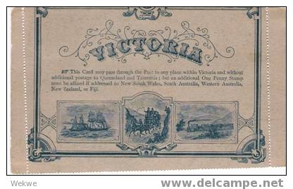 Vic012 /  Australien,   Schöne Ganzsache Mit Königin Victoria (stehend), Entiro - Covers & Documents