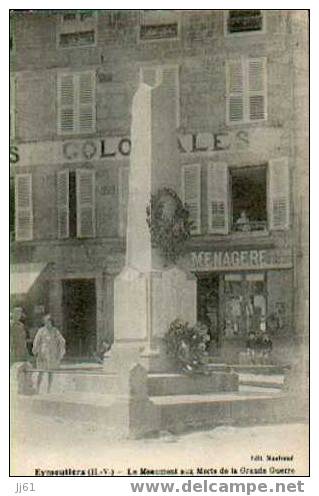 Eymoutiers Cpa Le Monument Aux Morts Animée - Eymoutiers