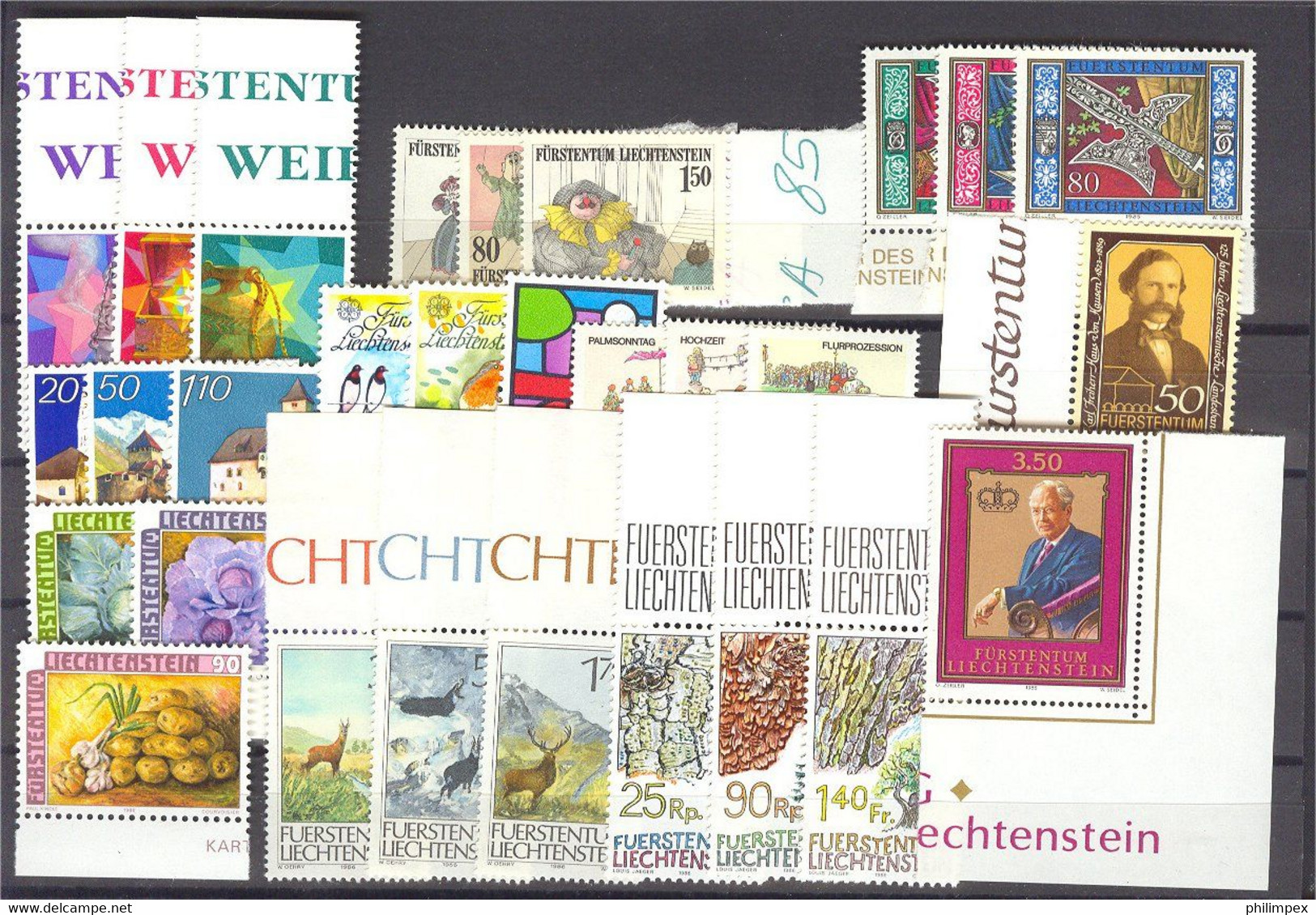 LIECHTENSTEIN MODERN LOT ALL DIFFERENT NEVER HINGED - Collections