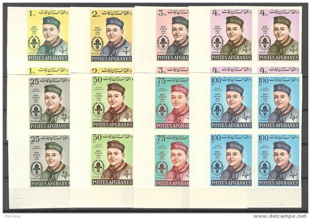 AFGHANISTAN, BOY SCOUTS 1962, SET PERF + IMPERF IN Blo 4, MNH **! - Afghanistan