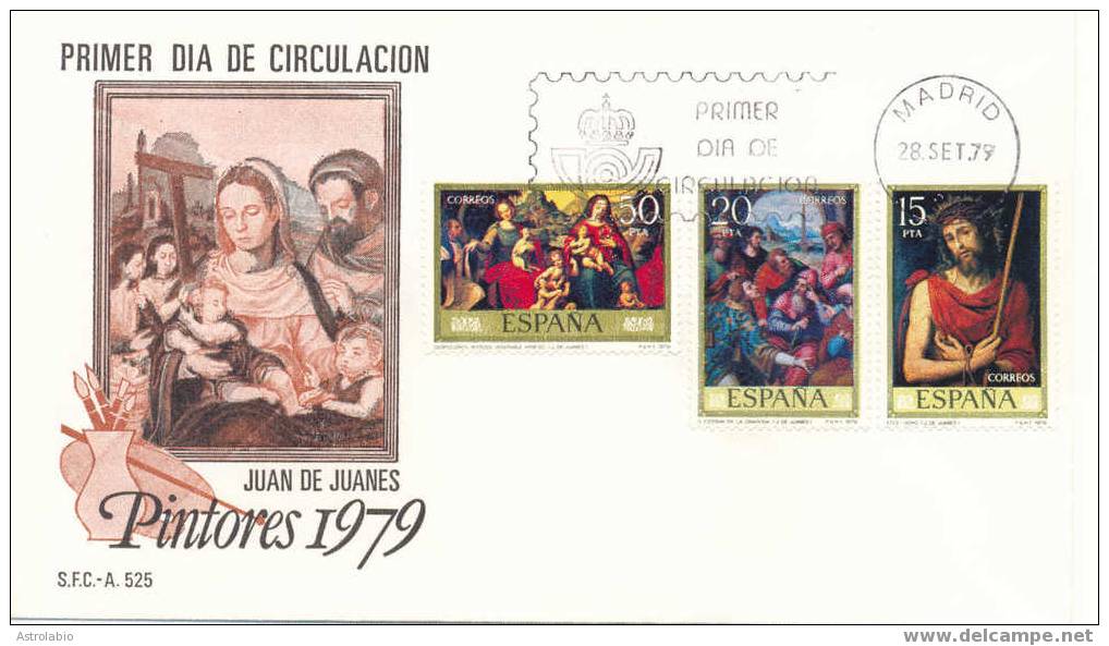 Espagne FDC (2) 1979 "Tableaux Religieux, Par Juan De Juanes" Yvert 2183/8 - Religion