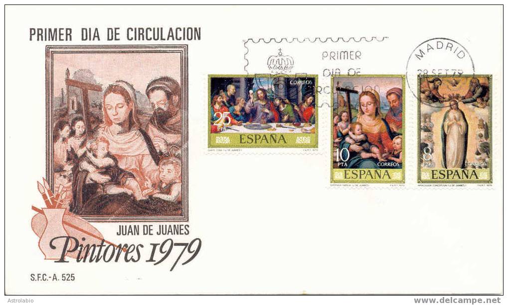 Espagne FDC (2) 1979 "Tableaux Religieux, Par Juan De Juanes" Yvert 2183/8 - Religious