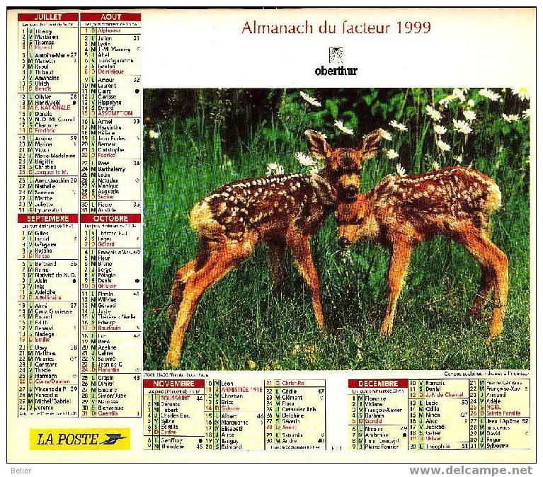 CALENDRIER ALMANACH 1999 - Grand Format : 1991-00
