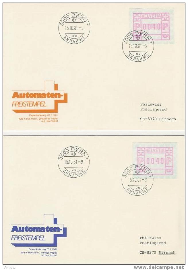 Lettre Avec Timbre  D´Automates  Du 20 Juillet 1981 (lot De 4 Lettres) - Timbres D'automates