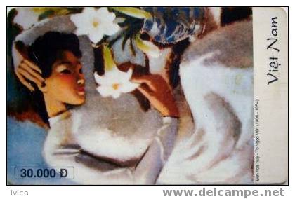 VIETNAM - Chip Card - Woman With Flowers - Vietnam