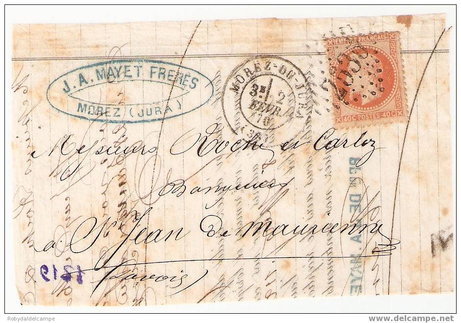 1219 - FRANCIA - Yvert & Tellier # 31 - (FS) - Morez Du Jura (2535) - 1863-1870 Napoléon III. Laure