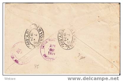 Bro036/  TONGA - , 1924, Einschreiben Nach USA (Brief, Cover, Letter, Lettre) - Tonga (...-1970)