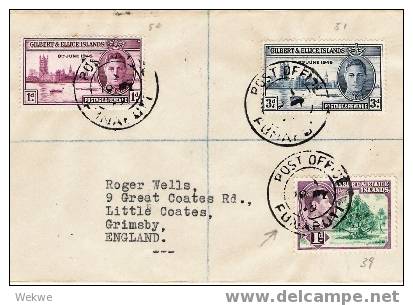 Bro042 GILBERT + ELLICE - / 1946, Brief Aus Funafuti-UK - Gilbert & Ellice Islands (...-1979)