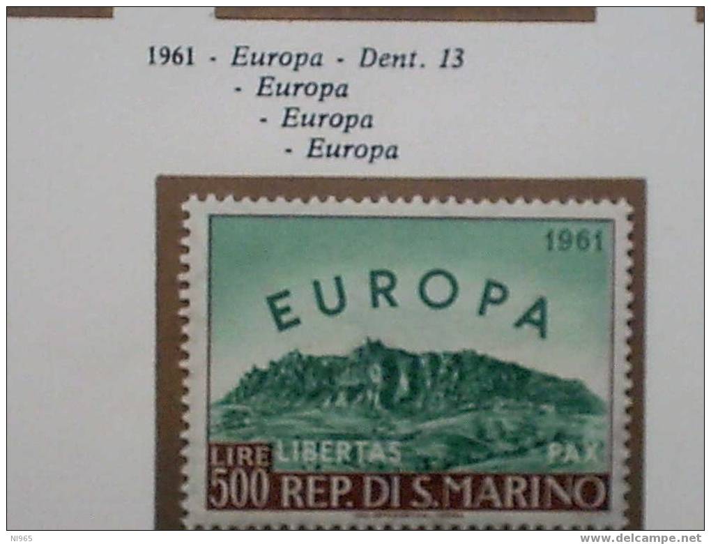 SAN MARINO EUROPA ANNO 1961 - NUOVO CON LINGUELLA * - Unused Stamps