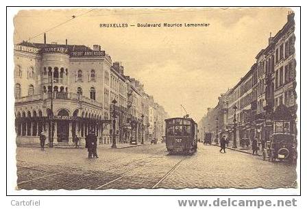 Brussel:Boulevard Maurice Lemonnier, Met TRAM-zie 2 Scans - Bruxelles-ville