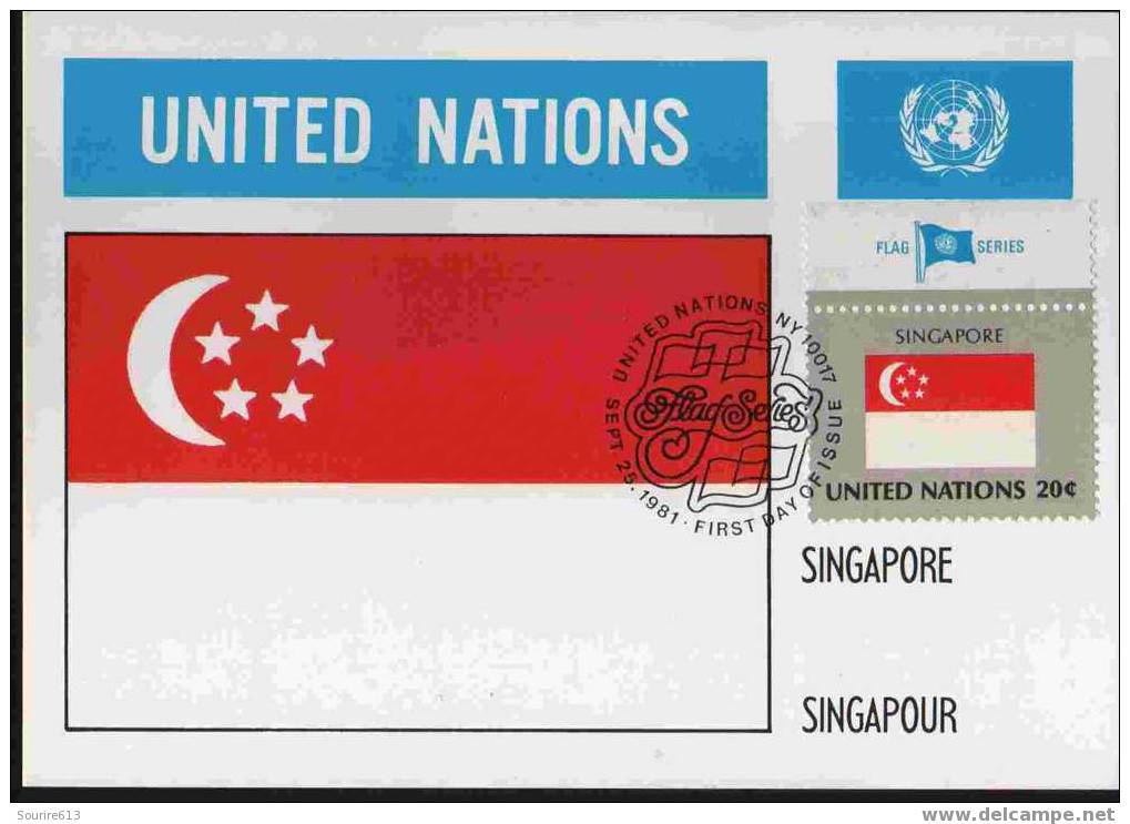 CPJ Nations Unies 1981 Drapeaux Singapour - Briefe