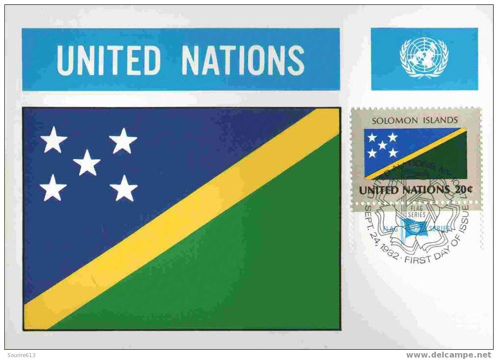 CPJ Nations Unies 1982 Drapeaux Iles Salomon - Enveloppes