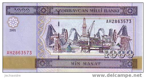 AZERBAÏDJAN    1 000 Manat   Daté De 2001   Pick 23     ***** BILLET  NEUF ***** - Azerbaigian