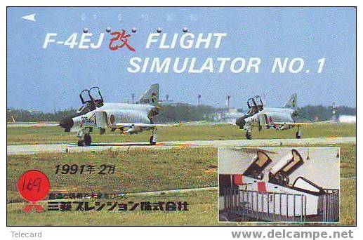 Militairy Avions (169) F-4EJ FLIGHT SIMULATOR Sur Telecarte Flugzeuge Vliegtuig Aeroplani Airplane Aeroplanos ??? Japan - Armada