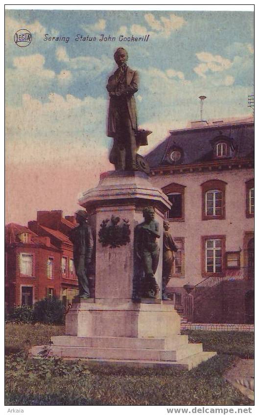 SERAING = Statue John Cockerill - Carte Couleur  (Legia) Vierge - Seraing