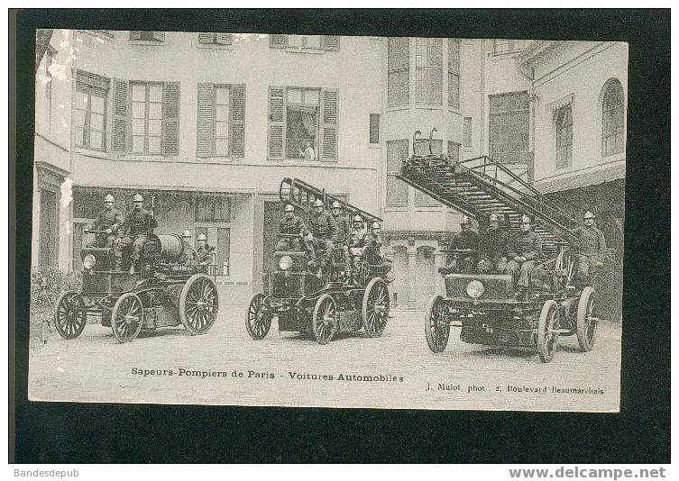 Sapeurs Pompiers De Paris - Voitures  Automobiles ( Animée Thème Pompier J. Mulot Phot.) - Sapeurs-Pompiers