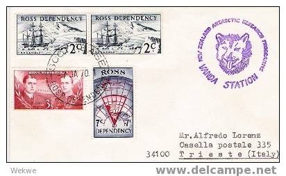 NZA001/  Antarktica, Ross Dependendency,  Wanderstation, 1970, (Hund, Perro Dog) - Storia Postale