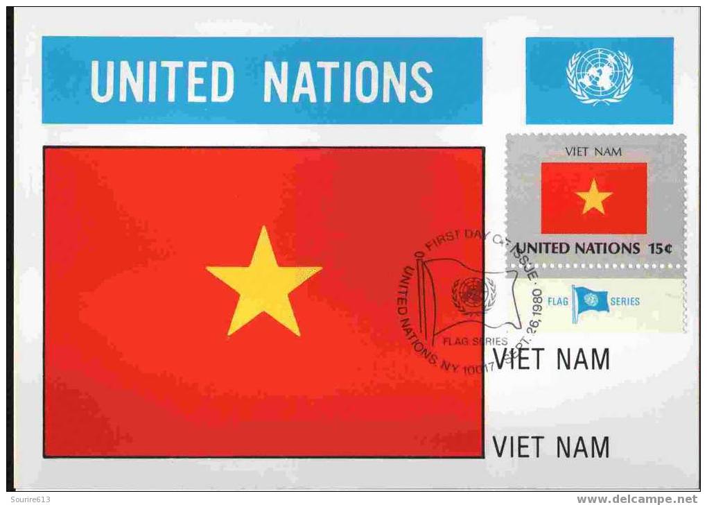 CPJ Nations Unies 1980 Drapeaux Viet Nam - Enveloppes