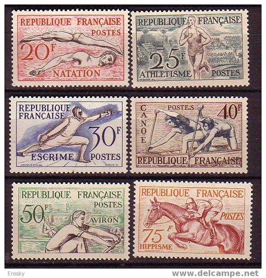 PGL - JEUX OLYMPIQUES 1952 FRANCE Yv N°960/65 ** - Estate 1952: Helsinki