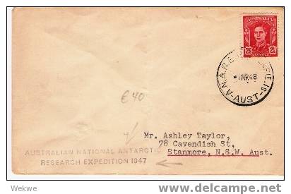 AA007/  Antarctic Research Expedition 1947, Brief Von Mawson Is. - Covers & Documents