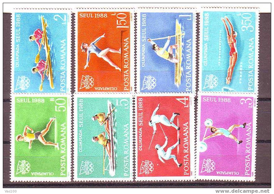 ROMANIA  Olympic Games Seoul 1988, FULL SET MNH,OH. - Unused Stamps