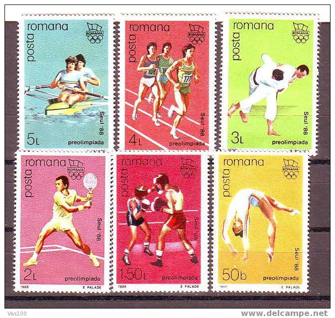 ROMANIA PRE Olympic Games Seoul 1988, FULL SET MNH,OH. - Ete 1988: Séoul