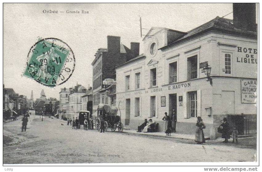 CPA 14 ORBEC - GRANDE RUE - HOTEL DE LISIEUX - Orbec