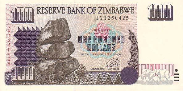 ZIMBABWE   100 Dollars   Daté De 1995   Pick 9     ***** QUALITE  XF ***** - Simbabwe