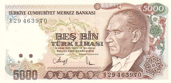 TURQUIE  5 000 Lira Non Daté (1990)   Pick 198   **** BILLET  NEUF **** - Turquie