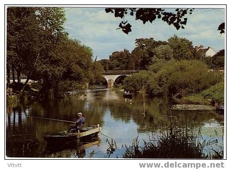 MIGENNES-CHENY : Le Pont De Cheny Sur L'Armançon, Pecheurs (circulée, 1983). Edit. Valoire. - Migennes